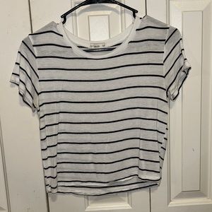 Black and white striped crop top from cotton on size: small